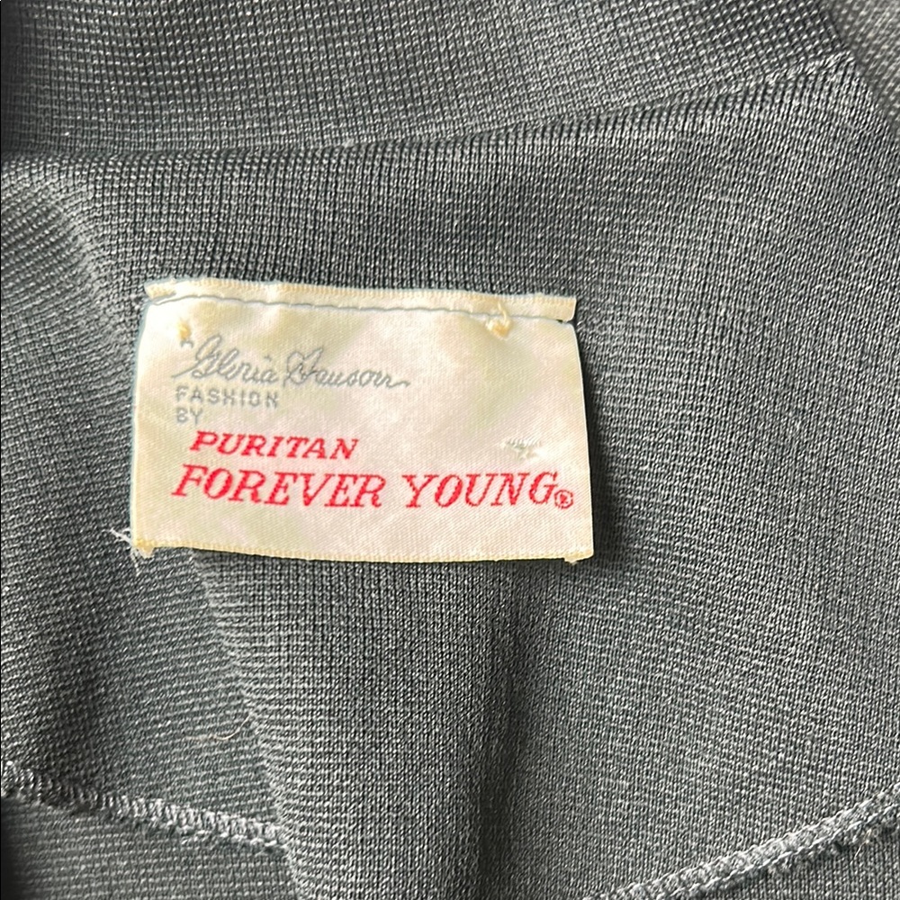 1950s Vintage Gloria Swanson Forever Young  Black Button Up Jacket - Picture 3 of 5